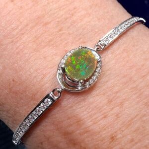Ethiopian opal bracelet adjustable